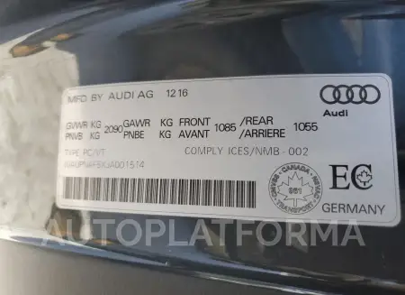 AUDI A5 PREMIUM 2018 vin WAUPNAF5XJA001514 from auto auction Copart