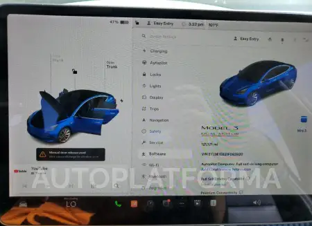 TESLA MODEL 3 2018 vin 5YJ3E1EB2JF083920 from auto auction Copart