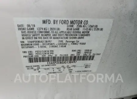 FORD TAURUS SEL 2018 vin 1FAHP2E80JG138497 from auto auction Copart