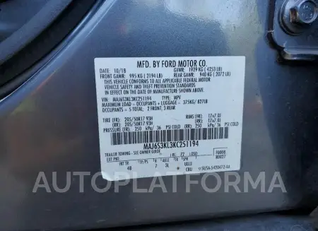 FORD ECOSPORT T 2019 vin MAJ6S3KL3KC251194 from auto auction Copart