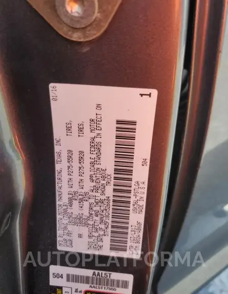 TOYOTA TUNDRA CRE 2016 vin 5TFHW5F18GX526604 from auto auction Copart