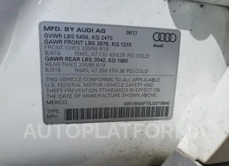 AUDI Q5 PREMIUM 2018 vin WA1BNAFYXJ2019846 from auto auction Copart