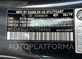 MERCEDES-BENZ SL 450 2019 vin WDDJK6GA7KF058466 from auto auction Copart