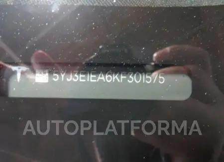 TESLA MODEL 3 2019 vin 5YJ3E1EA6KF301575 from auto auction Copart