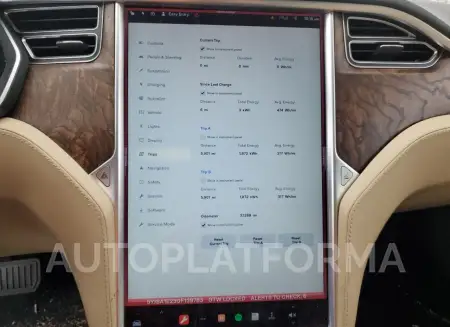 TESLA MODEL S 2016 vin 5YJSA1E23GF139783 from auto auction Copart