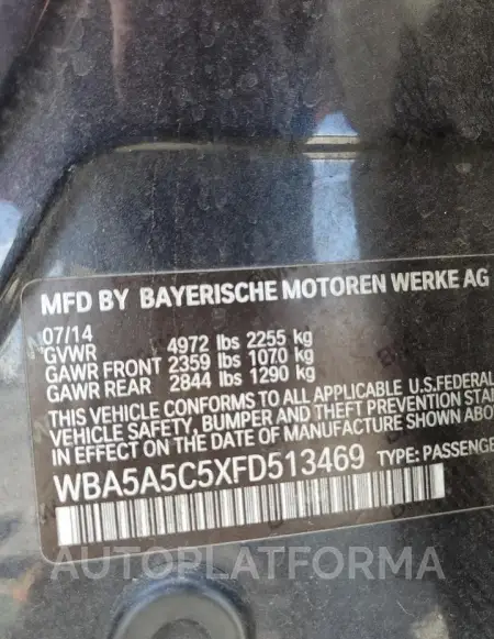 BMW 528 I 2015 vin WBA5A5C5XFD513469 from auto auction Copart