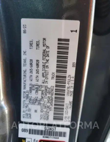 TOYOTA TUNDRA CRE 2023 vin 5TFJA5AB6PX029812 from auto auction Copart