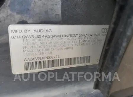 AUDI A4 PREMIUM 2015 vin WAUAFAFLXFN007721 from auto auction Copart