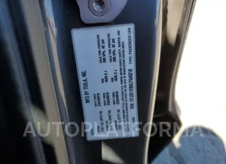 TESLA MODEL 3 2020 vin 5YJ3E1EB8LF646018 from auto auction Copart