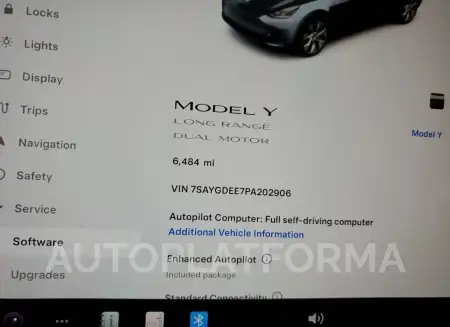 TESLA MODEL Y 2023 vin 7SAYGDEE7PA202906 from auto auction Copart