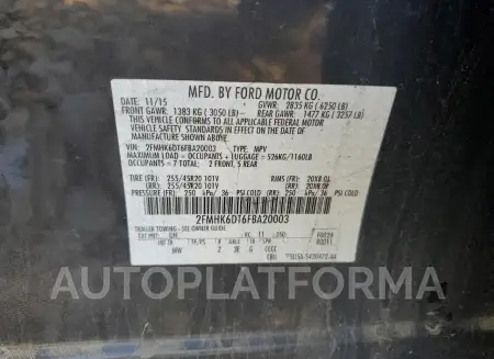 FORD FLEX LIMIT 2015 vin 2FMHK6DT6FBA20003 from auto auction Copart