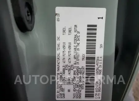 TOYOTA TUNDRA CRE 2021 vin 5TFDY5F19MX962107 from auto auction Copart