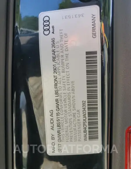 AUDI S5 PREMIUM 2018 vin WAUB4CF5XJA034392 from auto auction Copart