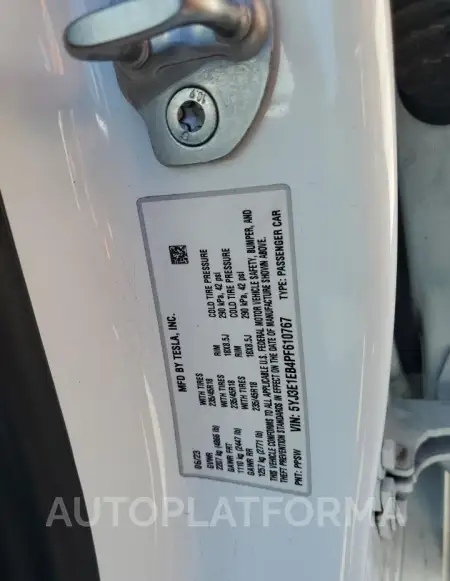 TESLA MODEL 3 2023 vin 5YJ3E1EB4PF610767 from auto auction Copart