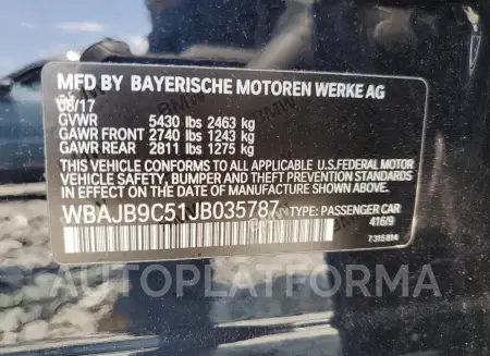 BMW M550XI 2018 vin WBAJB9C51JB035787 from auto auction Copart