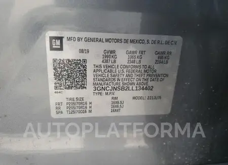 CHEVROLET TRAX LS 2020 vin 3GNCJNSB2LL134402 from auto auction Copart