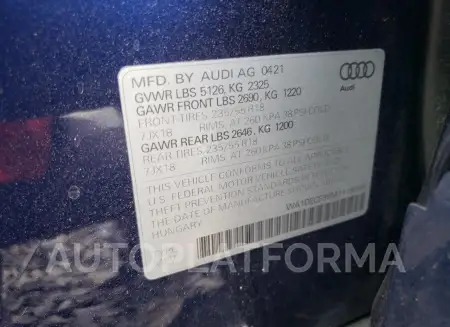 AUDI Q3 PREMIUM 2021 vin WA1DECF36M1118988 from auto auction Copart