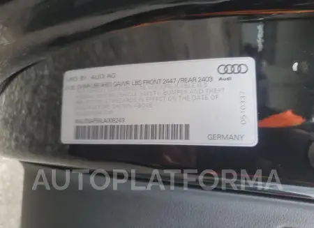 AUDI A5 PREMIUM 2020 vin WAUTNAF56LA008249 from auto auction Copart