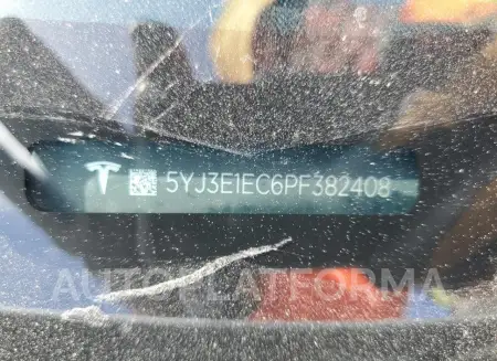 TESLA MODEL 3 2023 vin 5YJ3E1EC6PF382408 from auto auction Copart