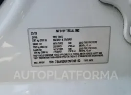 TESLA MODEL Y 2022 vin 7SAYGDEF2NF395152 from auto auction Copart