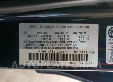 MAZDA 3 Sport 2016 vin JM1BM1U78G1336686 from auto auction Copart