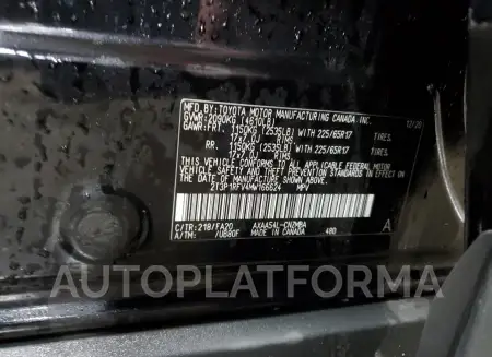 TOYOTA RAV4 XLE 2021 vin 2T3P1RFV4MW166624 from auto auction Copart