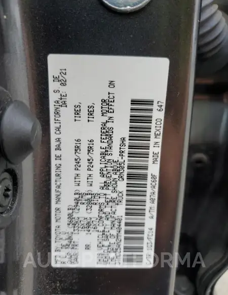 TOYOTA TACOMA DOU 2021 vin 3TMCZ5AN2MM404401 from auto auction Copart