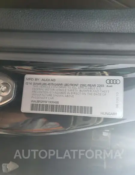 AUDI A3 PREMIUM 2015 vin WAUBFGFF5F1005495 from auto auction Copart