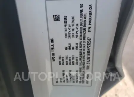 TESLA MODEL 3 2022 vin 5YJ3E1EB5NF272387 from auto auction Copart