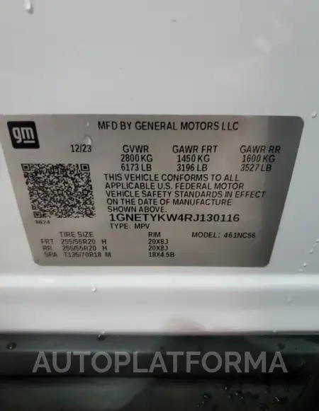 CHEVROLET TRAVERSE L 2024 vin 1GNETYKW4RJ130116 from auto auction Copart