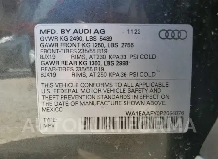 AUDI Q5 PREMIUM 2023 vin WA1EAAFY0P2064876 from auto auction Copart