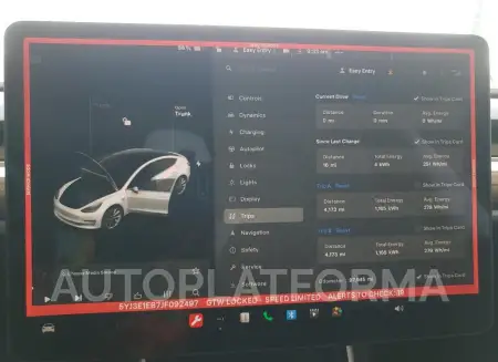 TESLA MODEL 3 2018 vin 5YJ3E1EB7JF092497 from auto auction Copart