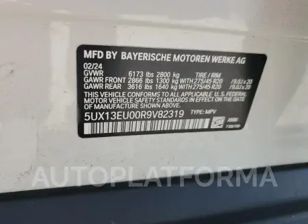 BMW X5 SDRIVE 2024 vin 5UX13EU00R9V82319 from auto auction Copart