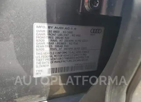 AUDI Q7 PRESTIG 2017 vin WA1VAAF78HD037065 from auto auction Copart