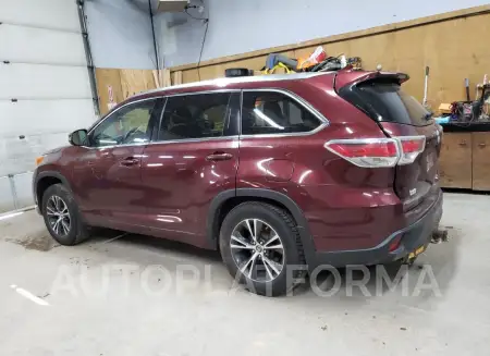 TOYOTA HIGHLANDER 2016 vin 5TDJKRFH5GS312547 from auto auction Copart