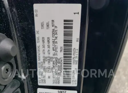 TOYOTA TUNDRA CRE 2022 vin 5TFMA5DB9NX034671 from auto auction Copart