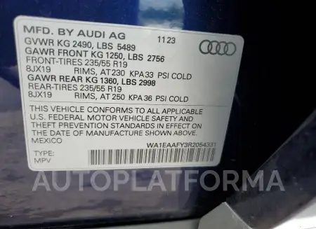 AUDI Q5 PREMIUM 2024 vin WA1EAAFY3R2054331 from auto auction Copart