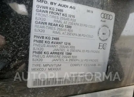 AUDI Q5 TECHNIK 2019 vin WA1FNAFY4K2122697 from auto auction Copart