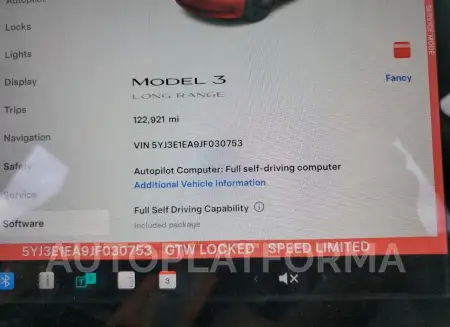 TESLA MODEL 3 2018 vin 5YJ3E1EA9JF030753 from auto auction Copart