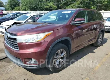 Toyota Highlander 2016 2016 vin 5TDZKRFH3GS166197 from auto auction Copart