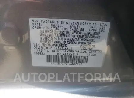 NISSAN VERSA S 2017 vin 3N1CN7AP5HL807862 from auto auction Copart