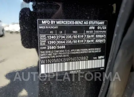 MERCEDES-BENZ EQB 300 4M 2023 vin W1N9M0KB9PN032882 from auto auction Copart