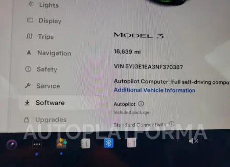 TESLA MODEL 3 2022 vin 5YJ3E1EA3NF370387 from auto auction Copart