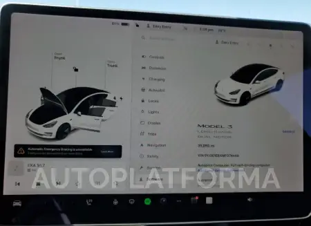 TESLA MODEL 3 2021 vin 5YJ3E1EBXMF074449 from auto auction Copart