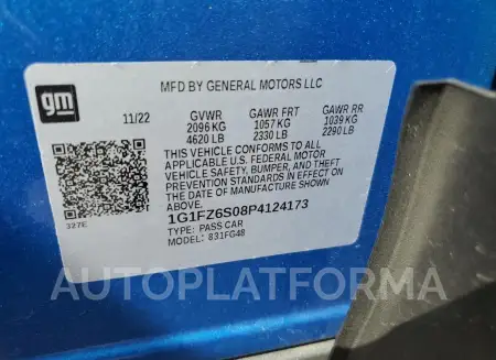 CHEVROLET BOLT EUV P 2023 vin 1G1FZ6S08P4124173 from auto auction Copart