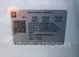 CHEVROLET SONIC LT 2018 vin 1G1JD6SB6J4103517 from auto auction Copart