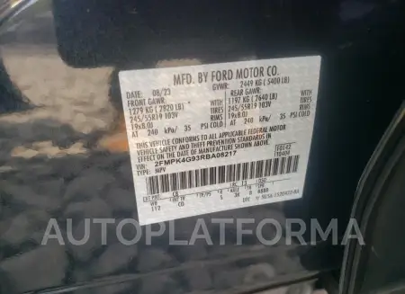 FORD EDGE SE 2024 vin 2FMPK4G93RBA08217 from auto auction Copart