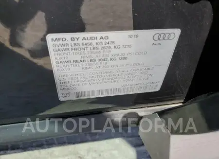 AUDI Q5 PREMIUM 2020 vin WA1ANAFY9L2034532 from auto auction Copart