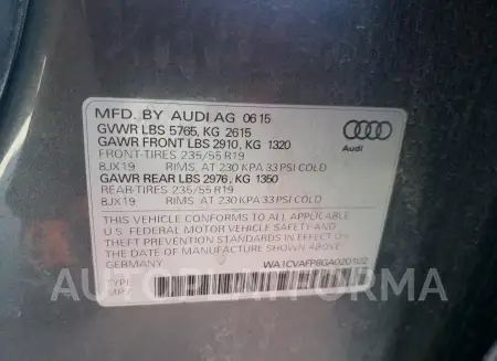 AUDI Q5 TDI PRE 2016 vin WA1CVAFP8GA020102 from auto auction Copart