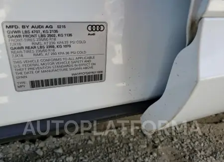 AUDI Q3 PRESTIG 2015 vin WA1FFCFSXFR011606 from auto auction Copart